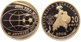 Repubblica Italiana - Monetazione in Euro (dal 2002) 20 Euro 2006 "Mondiale Calcio Germania 2006 - II°Emissione" - In confezione completa di scatola e...