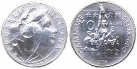 Repubblica Italiana - Monetazione in Euro (dal 2002) 10 euro 2006 "Italia Campione Mondiale Calcio 2006" - In confezione completa di scatola e cofanet...