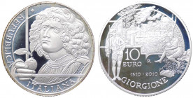 Repubblica Italiana - Monetazione in Euro (dal 2002) 10 euro 2010 "500° Anniversario della scomparsa di Giorgione" - In confezione completa di scatola...