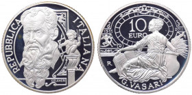 Repubblica Italiana - Monetazione in Euro (dal 2002) 10 euro 2011 "500° Anniversario nascita Giorgio Vasari" - In confezione completa di scatola e cof...