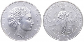 Repubblica Italiana - Monetazione in Euro (dal 2002) 5 euro 2011 "150° Anniversario dell'Unità d'Italia" - In confezione completa di scatola e cofanet...