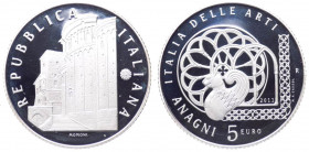 Repubblica Italiana - Monetazione in Euro (dal 2002) 5 euro 2011 "Italia delle Arti: Anagni" - In confezione completa di scatola e cofanetto - (Ag - g...