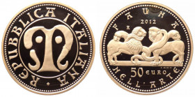 Repubblica Italiana - Monetazione in Euro (dal 2002) 50 Euro 2012 "Fauna nell'Arte - Medioevo" - NC - In confezione completa di scatola e cofanetto - ...