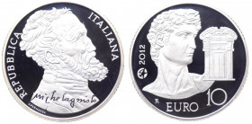 Repubblica Italiana - Monetazione in Euro (dal 2002) 10 euro 2012 "Michelangelo Buonarroti" - In confezione completa di scatola e cofanetto - (Ag - gr...