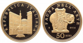 Repubblica Italiana - Monetazione in Euro (dal 2002) 50 Euro 2014 "Fauna nell'Arte - Barocco" - NC - In confezione completa di scatola e cofanetto - (...