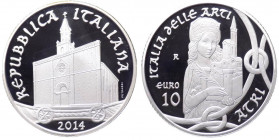 Repubblica Italiana - Monetazione in Euro (dal 2002) 10 euro 2014 "Italia delle Arti - Atri - Abruzzo" - In confezione completa di scatola e cofanetto...