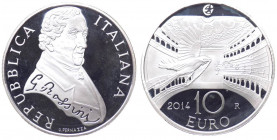 Repubblica Italiana - Monetazione in Euro (dal 2002) 10 euro 2014 "Gioacchino Rossini" - In confezione completa di scatola e cofanetto - (Ag - gr. 22 ...