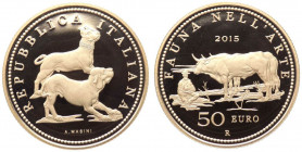 Repubblica Italiana - Monetazione in Euro (dal 2002) 50 Euro 2015 "Fauna nell'Arte - Dal Rococò ai Macchiaioli" - NC - In confezione completa di scato...