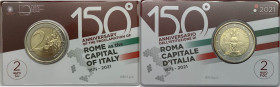 2 Euro Commemorativi del 150° anniversario della proclamazione di Roma come capitale d'Italia - 2021 - in folder
FDC

 Worldwide shipping