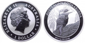 Australia - Regina Elisabetta II (1966-2022) 1 Dollaro (1 Oncia) 2014 - "Kookaburra australiano" - Ag - KM# 2117
FS

 Worldwide shipping