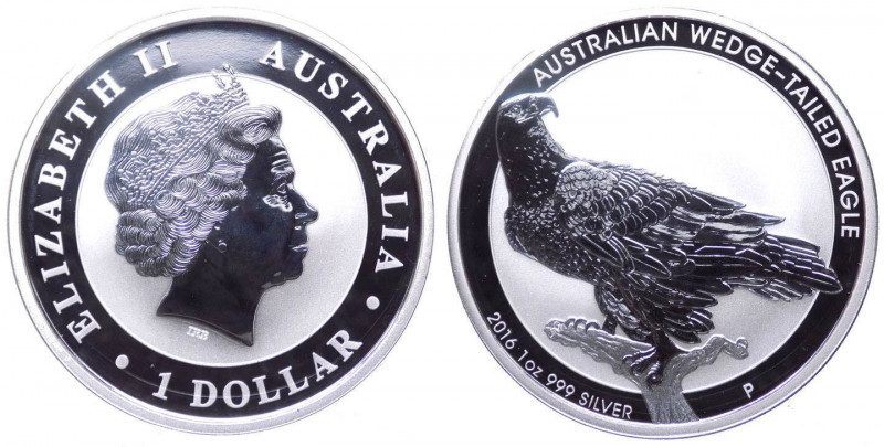 Australia - Regina Elisabetta II (1966-2022) 1 Dollaro (1 Oncia) 2016 - "Aquila ...