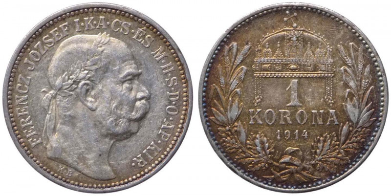 Austria-Ungheria - Franz Joseph I (1848-1916) 1 Krone 1914 - KM 492 - Ag
qBB
...