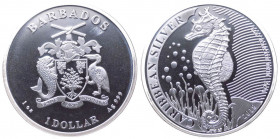 Barbados - Regina Elisabetta II (1970 - 2020) 1 Dollaro (1 Oncia) 2018 - "Cavalluccio marino" - Ag
FS

 Worldwide shipping