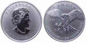 Canada - Regina Elisabetta II (1953-2021) 5 Dollari (1 Oncia) 2014 "Uccelli rapaci - Falco pellegrino"- Ag - KM# 1720
FS

 Worldwide shipping