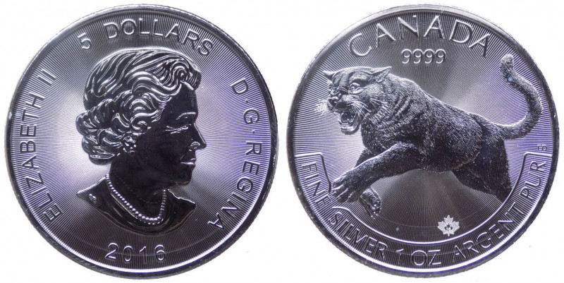 Canada - Regina Elisabetta II (1953-2021) 5 Dollario (1 Oncia) 2016 - "Predatori...