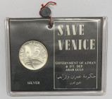 Emirato Ajman - Confezione sigillata con piombo contenente: 5 Riyals 1971 - Serie "Save Venice" - Ag.
FS

 Worldwide shipping