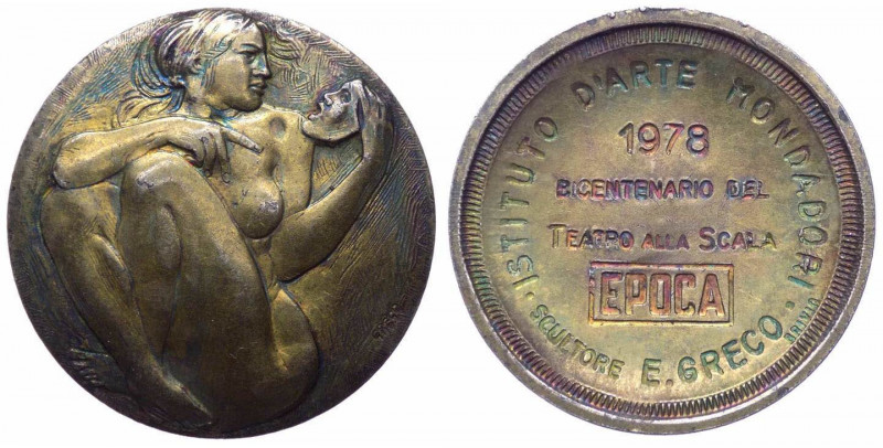 Medaglia emessa nel 1978 commemorativa del Bicentenario del Teatro alla Scala, r...