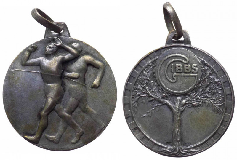 Italia, medaglia premio per competizione sportiva (corsa); anni '20-30 del XX se...