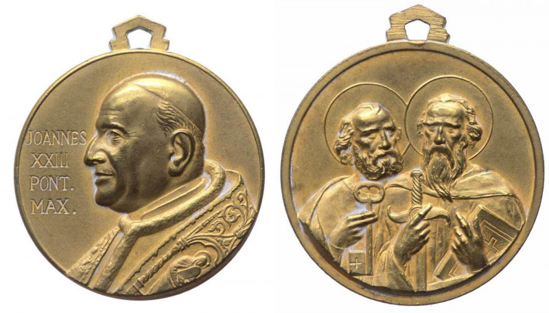 Italia, medaglia per l'elezione al pontificato di Giovanni XXIII (1958-1963); Ae...