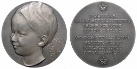 Belgio, Alberto I del Belgio (1909-1934), medaglia per la "Lega per la protezione dell'infanzia nera" al Congo belga; opus Rau 1933; Ae argentato - gr...