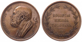Francia - "Medaglia della Società Medica di Tolosa 1827 con busto di Ippocrate a d. sul dritto - Incisore Duobois - Opus De Puymaurin - AE - gr 13,31 ...