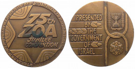 Israele, medaglia per la 75° Convention ZOA (Zionist Of America), 1972; Ae - gr. 96,47 - Ø mm59,55
FDC

 Worldwide shipping