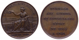 Svizzera, Ginevra, medaglia emessa in omaggio agli avvocati e ai consiglieri di Stato, 1842; Ae - gr. 6,30 - Ø mm25
BB

 Shipping only in Italy