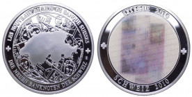 Medaglia - Svizzera - Nuovi 1000 Franchi svizzeri - R/ la nuova banconota svizzera - gr. 32 - Ø mm40 - Cu argentato - certificato di garanzia *00329*...