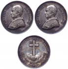 Leone XIII (Vincenzo Gioacchino Pecci) 1878-1903 medaglia emessa nel 1888 a ricordo del Giubileo Sacerdotale di Leone XIII con croce raggiante su nubi...