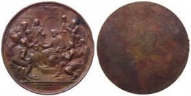 Medaglia uniface emessa nel 1869 commemorativa del XX Concilio Ecumenico (1869-1870) con la rappresentazione di S. Pietro nel tempio seduto tra gli ap...
