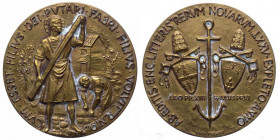 Città del Vaticano, Paolo VI (1963-1978), medaglia per i 75 anni dalla Rerum Novarum di Leone XIII, 1966, opus Pellini; Ae - gr. 36,32 - Ø mm44
FDC
...