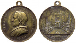 Pio IX (Giovanni Maria Mastai Ferretti) 1846-1878 medaglia straordinaria commemorativa della seduta del Concilio Ecumenico dell' 8 Dicembre 1869 - AE ...