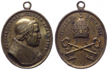 Pio IX (Giovanni Maria Mastai Ferretti) 1846-1878 medaglia emessa nel 1851 per il Giubileo episcopale di Pio IX - Bart I,47 - R - AE - con appiccagnol...
