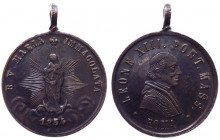 Leone XIII (Vincenzo Gioacchino Pecci) 1878-1903 medaglia emessa nel 1854 con la raffigurazione della B. V Maria Immacolata stante in piedi orante su ...
