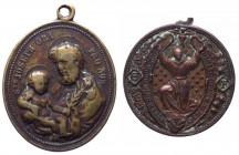Francia, medaglietta devozionale con la Vergine Immacolata e San Francesco; XIX-XX secolo; Ae - gr. 12,41 - Ø mm32
BB

 Shipping only in Italy