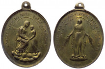 Francia - Medaglia emessa nel 1880 per la Francia con la rappresentazione dell'Immacolata in piedi frontale con mani ragginati - AE - con appiccagnolo...
