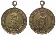 Francia, medaglietta devozionale a nome di Leone XIII (1878-1903), souvenir del mese del Rosario, 1883; Ae dorato - gr. 6,97 - Ø mm25
SPL

 Shippin...