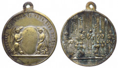 Francia, medaglia devozionale ricordo della prima Comunione, XIX secolo circa; Ae. - gr. 5.17 - Ø mm24
BB

 Shipping only in Italy