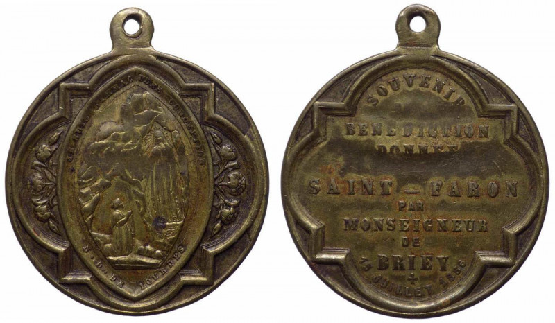 Francia, medaglia souvenir di Saint-Faron, 1886; Ae, qBB. - gr. 16.59 - Ø mm35
...