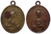 Francia, medaglia devozionale dei Sacri Cuori di Gesù e Maria, XIX secolo circa; Ae, MB. - gr. 8.84 - Ø mm29x25
MB

 Shipping only in Italy
