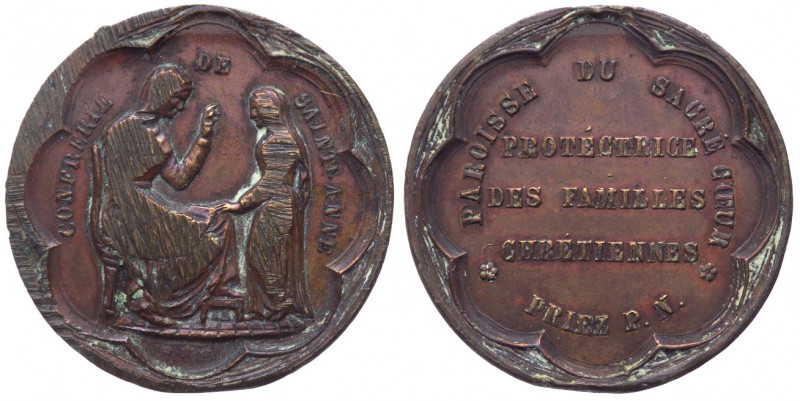 Francia, medaglia devozionale della Confraternita di Santa Anna; XIX secolo circ...