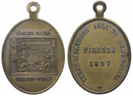 Italia, medaglietta devozionale per il pellegrinaggio alla Santissima Annunziata, 1897; Ae - gr. 4,88 - Ø mm24x28
mBB

 Shipping only in Italy