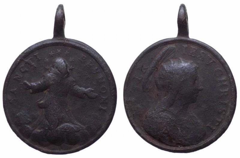 Italia?, medaglietta devozionale con San Brunone (Bruno di Colonia); XVIII-XIX s...