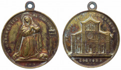 Italia, Cortona; medaglietta devozionale per Santa Caterina da Cortona; XIX secolo; AE - gr. 12,26 - Ø mm32
SPL

 Shipping only in Italy