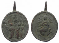 Italia, medaglietta devozionale con cinque santi e Mater Dolorosa; XVII-XVIII secolo; Ae - gr. 3,09 - Ø mm24x21
SPL

 Shipping only in Italy
