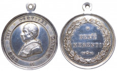 Italia, medaglietta devozionale a nome di Leone XIII (1878-1903) BENEMERENTI; Ag - gr. 21,64 - Ø mm38
SPL

 Shipping only in Italy