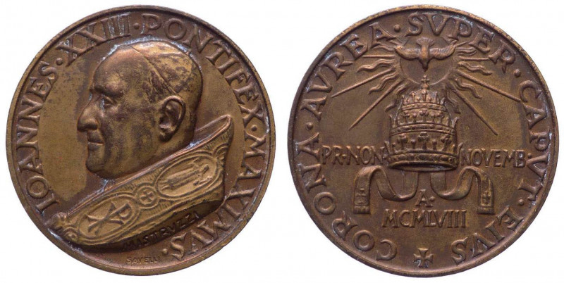Italia, medaglia per l'elezione al pontificato di Giovanni XXIII (1958-1963), 19...