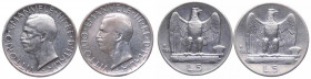 Vittorio Emanuele III (1900-1943) Lotto da 2 esemplari: 5 Lire "Aquilotto" 1926 - RARA - Ag; 5 Lire "Aquilotto" 1926 - RARA - Ag
n.a.

 Shipping on...