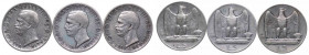 Vittorio Emanuele III (1900-1943) Lotto di 3 esemplari: 5 lire "Aquilotto" 1928 * - Ag; 5 lire "Aquilotto" 1928 * - Ag; 5 lire "Aquilotto" 1928 ** - A...
