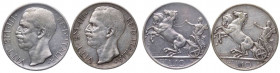 Regno d'Italia - Vittorio Emanuele III (1900-1943) Lotto da 2 esemplari: 10 Lire "Biga" 1927 * (una rosetta) ; 10 lire "Biga" 1927 ** (due rosette)
n...